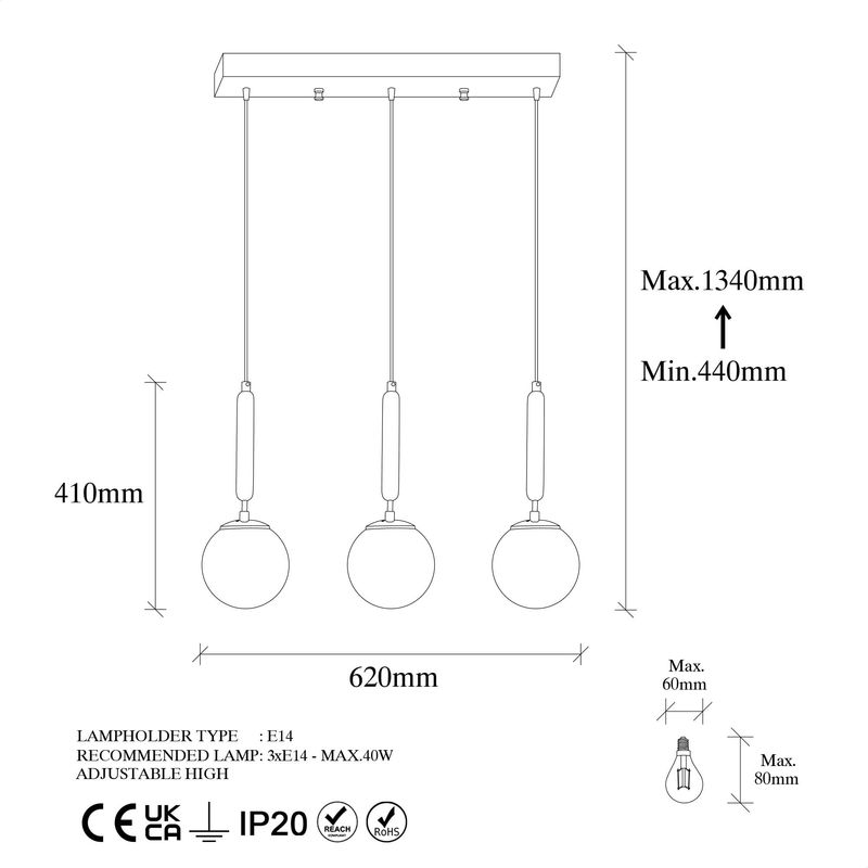 Casa si Gradina - Corpuri si surse de iluminat - Lustre si pendule - Candelabru, Opviq, metal, negru alb, 62x15x134 cm - Infinity.ro