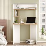 Casa si Gradina - Mobilier - Mese si birouri - Birouri - Birou de studiu, Hanah Home, pal melaminat, pin atlantic si alb, 90x51.6x148.6 cm - Infinity.ro