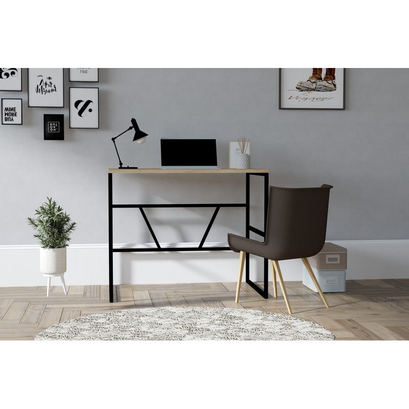 Casa si Gradina - Mobilier - Mese si birouri - Birouri - Birou, Hanah Home, pal melaminat, stejar safir, 90x74x60 cm - Infinity.ro