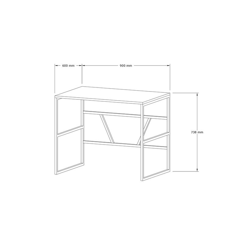 Casa si Gradina - Mobilier - Mese si birouri - Birouri - Birou, Hanah Home, pal melaminat, stejar safir, 90x74x60 cm - Infinity.ro