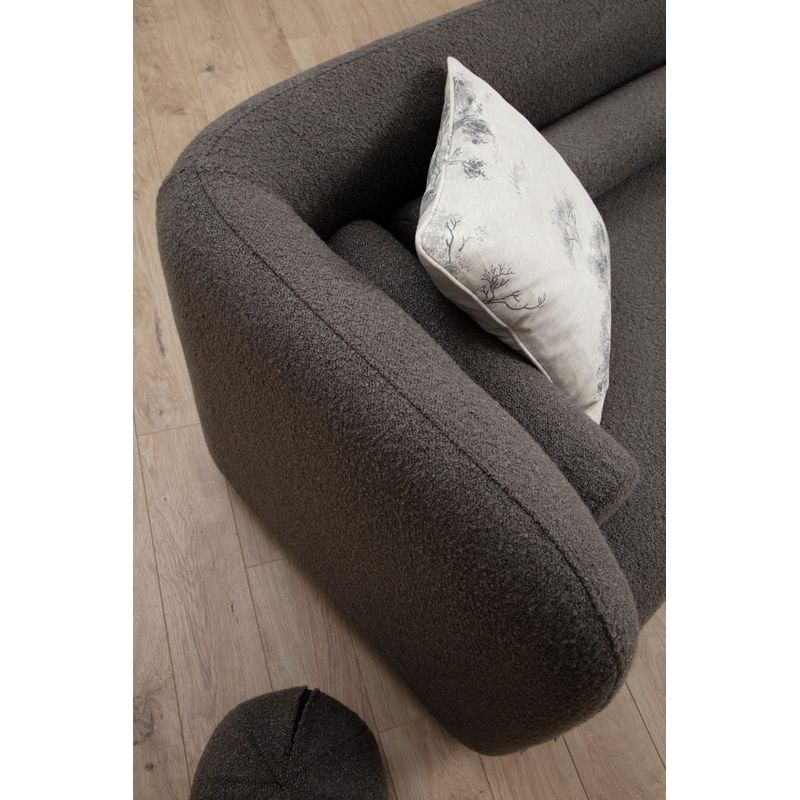 Casa si Gradina - Mobilier - Canapele si coltare - Canapele - Canapea 3 locuri, Hanah Home, poliester, gri, 228x74x90 cm - Infinity.ro