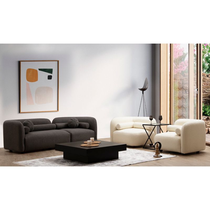 Casa si Gradina - Mobilier - Canapele si coltare - Canapele - Canapea 3 locuri, Hanah Home, poliester, gri, 228x74x90 cm - Infinity.ro