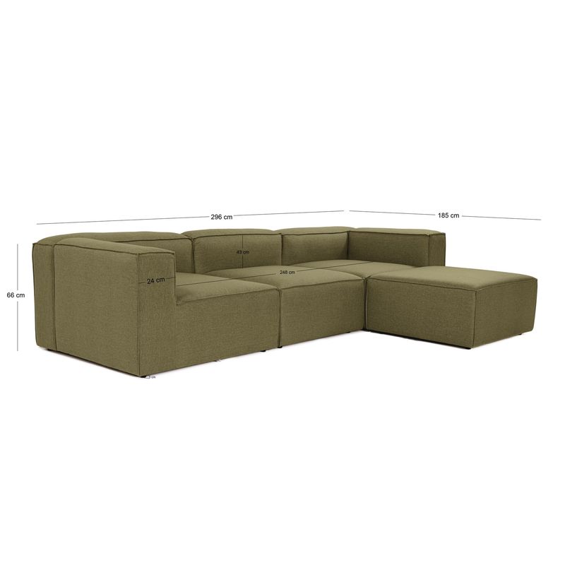 Casa si Gradina - Mobilier - Canapele si coltare - Coltare - Coltar, Hanah Home, in, verde, 296x185x66 cm - Infinity.ro