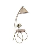 Casa si Gradina - Corpuri si surse de iluminat - Veioze si lampi - Lampadare - Lampadar, Opviq, metal, auriu si nuc, 64x35x165 cm, 534LUN4554 - Infinity.ro