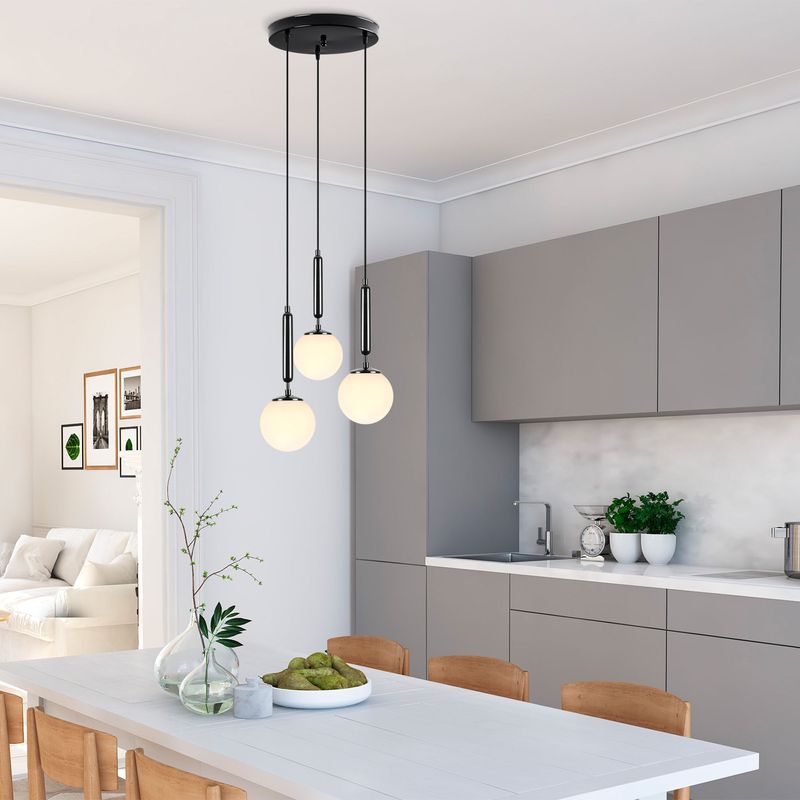 Casa si Gradina - Corpuri si surse de iluminat - Lustre si pendule - Candelabru, Opviq, metal, negru alb, 34x34x134 cm - Infinity.ro