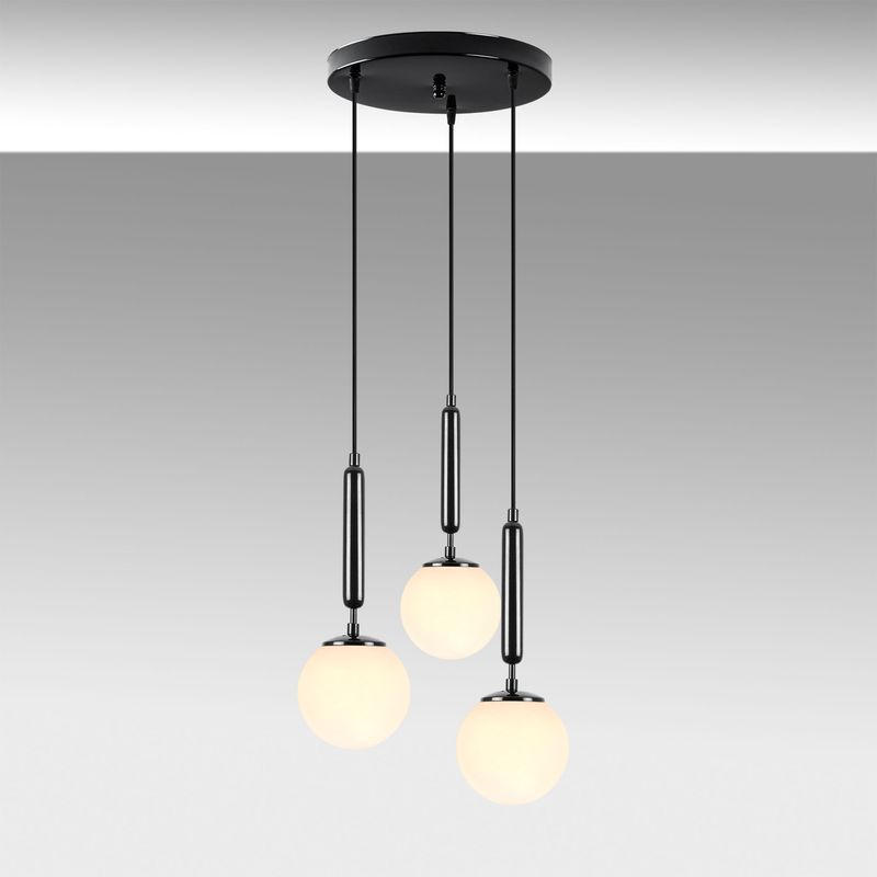 Casa si Gradina - Corpuri si surse de iluminat - Lustre si pendule - Candelabru, Opviq, metal, negru alb, 34x34x134 cm - Infinity.ro
