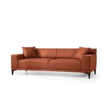 Casa si Gradina - Mobilier - Canapele si coltare - Canapele - Canapea 3 locuri, Hanah Home, lemn fag si pal, portocaliu, 215x87x86 cm - Infinity.ro