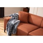 Casa si Gradina - Mobilier - Canapele si coltare - Canapele - Canapea 3 locuri, Hanah Home, lemn fag si pal, portocaliu, 215x87x86 cm - Infinity.ro