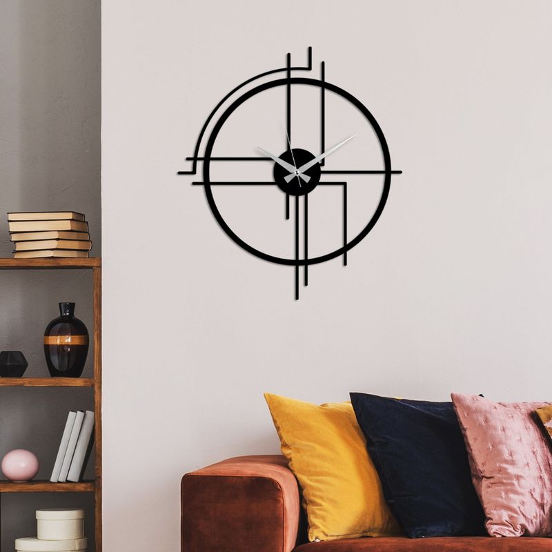 Casa si Gradina - Decoratiuni - Ceasuri - Ceas de perete decorativ, Wallxpert, metal, negru, 49x43 cm - Infinity.ro
