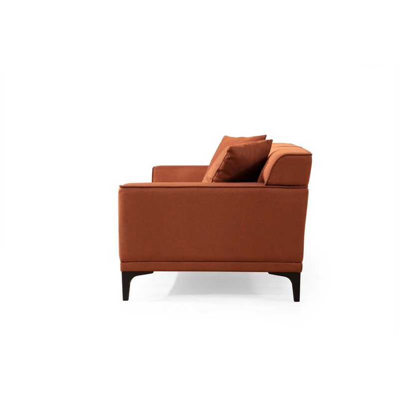 Casa si Gradina - Mobilier - Canapele si coltare - Canapele - Canapea 3 locuri, Hanah Home, lemn fag si pal, portocaliu, 215x87x86 cm - Infinity.ro