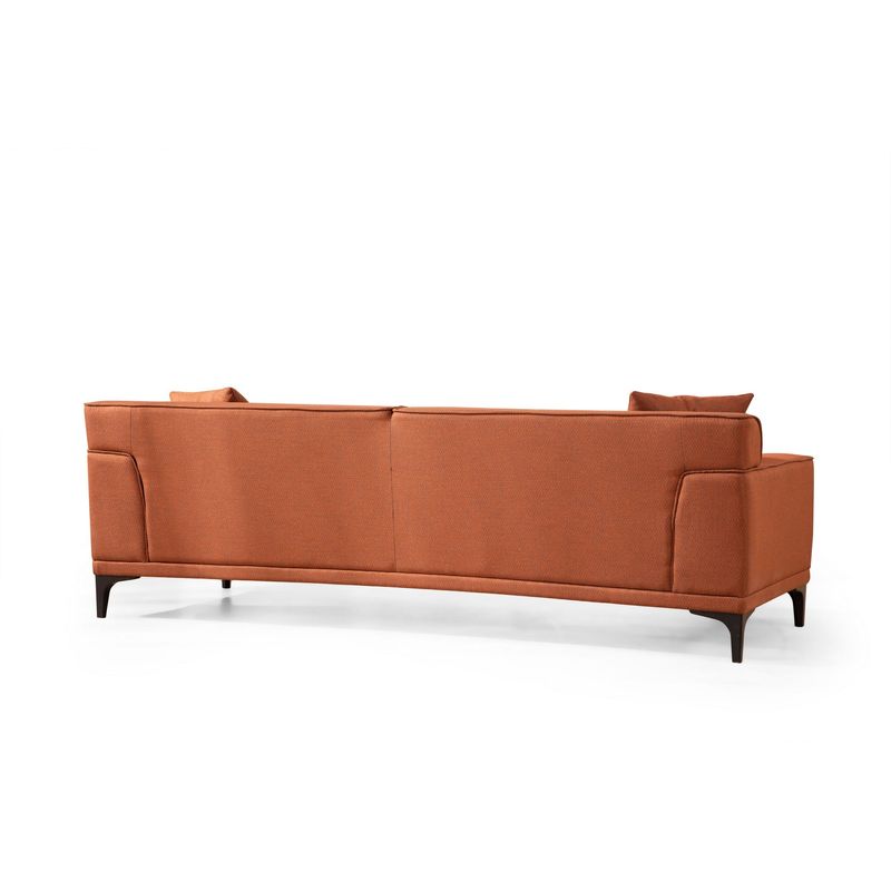 Casa si Gradina - Mobilier - Canapele si coltare - Canapele - Canapea 3 locuri, Hanah Home, lemn fag si pal, portocaliu, 215x87x86 cm - Infinity.ro