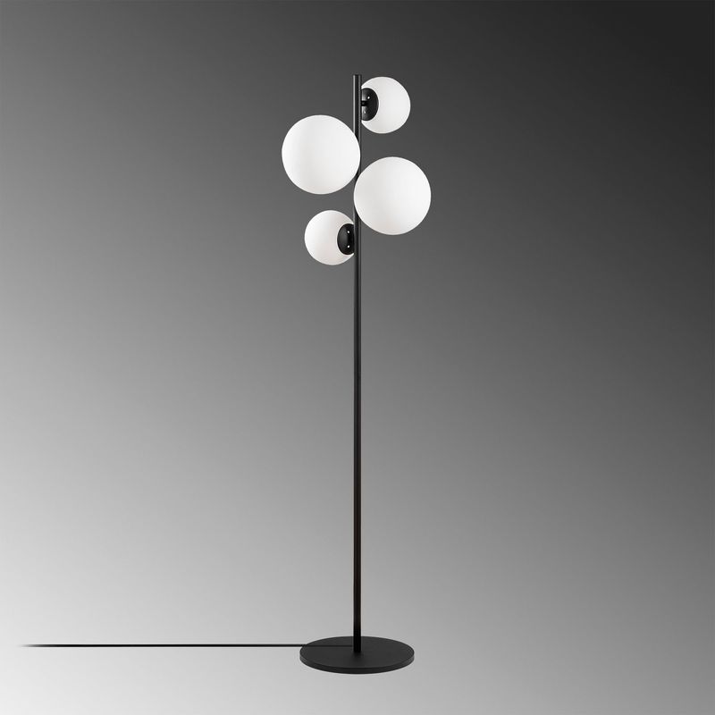 Casa si Gradina - Corpuri si surse de iluminat - Veioze si lampi - Lampadare - Lampadar, Opviq, metal, negru alb, 33x33x162 cm - Infinity.ro