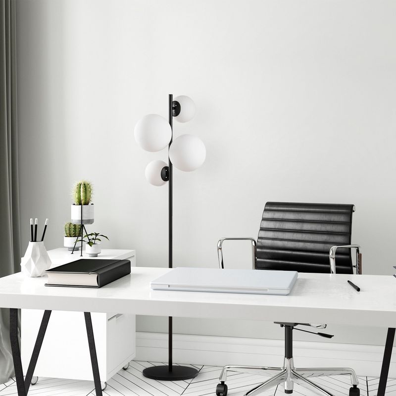 Casa si Gradina - Corpuri si surse de iluminat - Veioze si lampi - Lampadare - Lampadar, Opviq, metal, negru alb, 33x33x162 cm - Infinity.ro