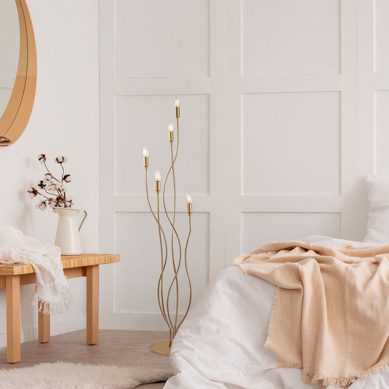 Casa si Gradina - Corpuri si surse de iluminat - Veioze si lampi - Lampadare - Lampadar, Opviq, metal, auriu, 35x35x155 cm - Infinity.ro