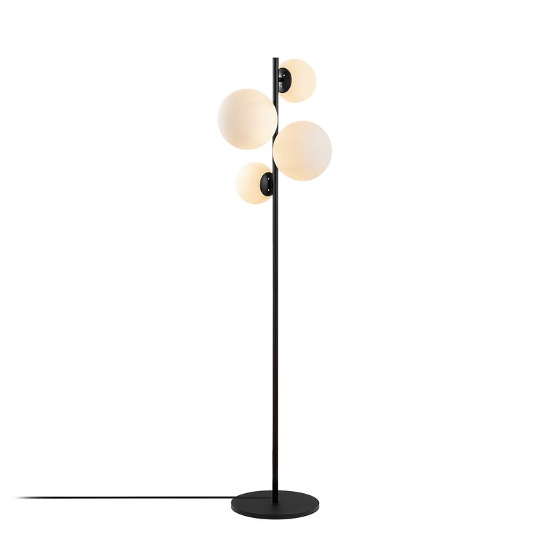 Casa si Gradina - Corpuri si surse de iluminat - Veioze si lampi - Lampadare - Lampadar, Opviq, metal, negru alb, 33x33x162 cm - Infinity.ro