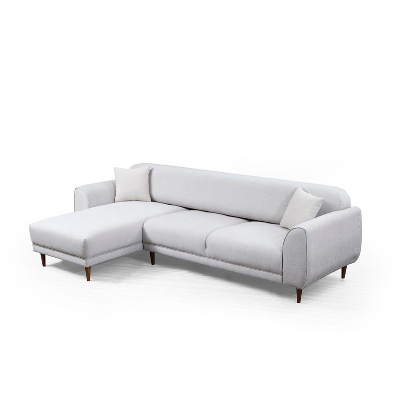 Casa si Gradina - Mobilier - Canapele si coltare - Coltare - Coltar extensibil, Hanah Home, lemn fag si pal, bej, 287x169x96 cm - Infinity.ro