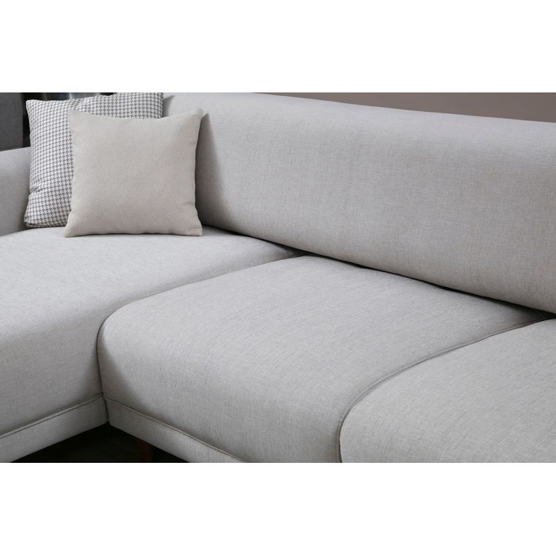 Casa si Gradina - Mobilier - Canapele si coltare - Coltare - Coltar extensibil, Hanah Home, lemn fag si pal, bej, 287x169x96 cm - Infinity.ro