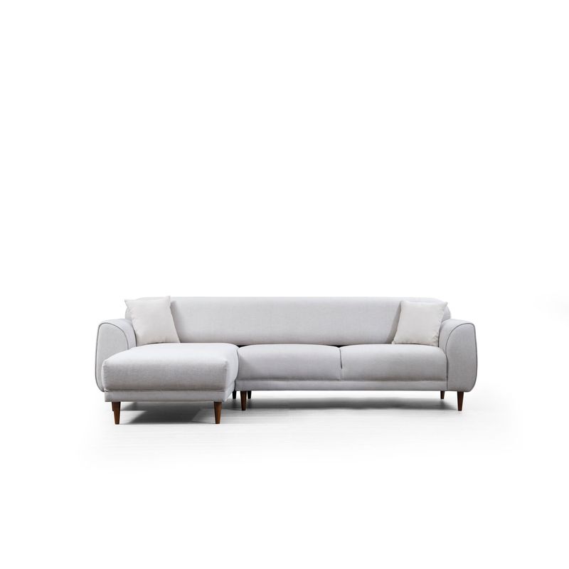 Casa si Gradina - Mobilier - Canapele si coltare - Coltare - Coltar extensibil, Hanah Home, lemn fag si pal, bej, 287x169x96 cm - Infinity.ro