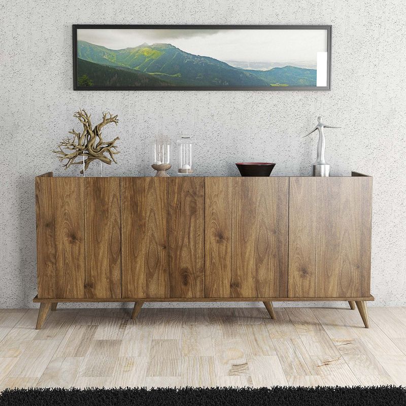 Casa si Gradina - Mobilier - Comode si corpuri - Console - Consola, Hanah Home, pal melaminat, nuc, 180x45x80.8 cm - Infinity.ro
