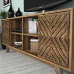 Casa si Gradina - Mobilier - Comode si corpuri - Comode - Comoda tv, Hanah Home, pal melaminat, nuc, 160x35x56.2 cm, 845HCT3069 - Infinity.ro