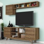 Casa si Gradina - Mobilier - Comode si corpuri - Comode - Comoda tv, Hanah Home, pal melaminat, nuc, 160x35x56.2 cm, 845HCT3069 - Infinity.ro