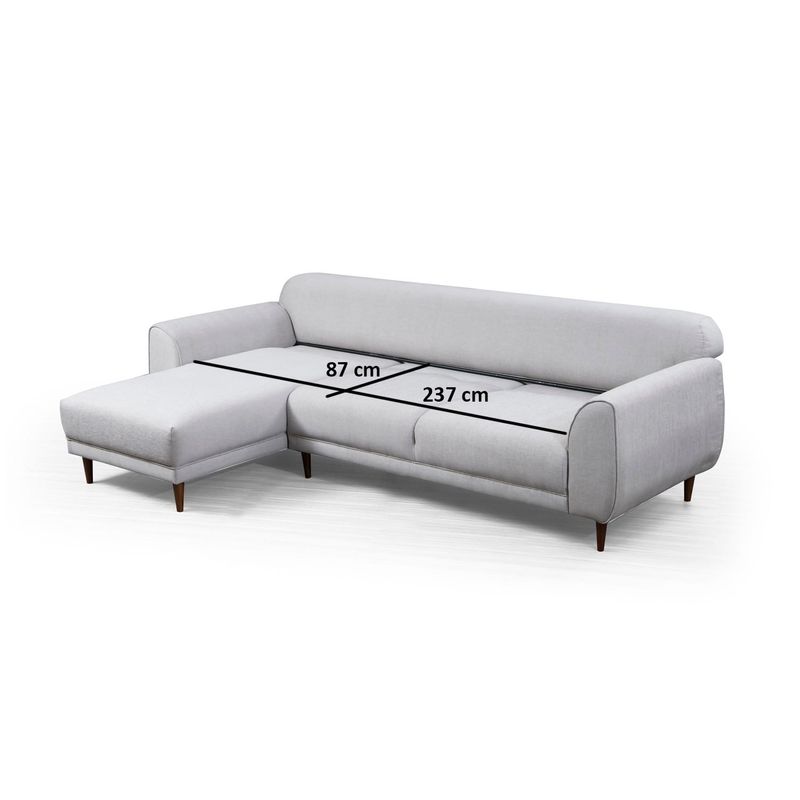 Casa si Gradina - Mobilier - Canapele si coltare - Coltare - Coltar extensibil, Hanah Home, lemn fag si pal, bej, 287x169x96 cm - Infinity.ro