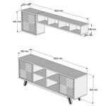 Casa si Gradina - Mobilier - Comode si corpuri - Comode - Comoda tv, Hanah Home, pal melaminat, nuc, 160x35x56.2 cm, 845HCT3069 - Infinity.ro