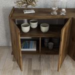 Casa si Gradina - Mobilier - Comode si corpuri - Console - Consola, Hanah Home, pal melaminat, nuc, 180x45x80.8 cm - Infinity.ro