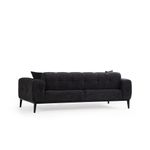 Casa si Gradina - Mobilier - Canapele si coltare - Canapele - Canapea extensibila 3 locuri, Hanah Home, lemn fag si PAL, negru, 225x92x76 cm - Infinity.ro