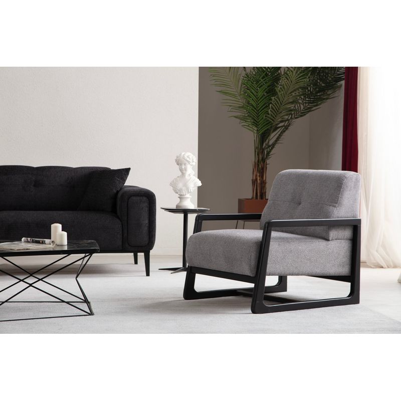 Casa si Gradina - Mobilier - Canapele si coltare - Canapele - Canapea extensibila 3 locuri, Hanah Home, lemn fag si PAL, negru, 225x92x76 cm - Infinity.ro