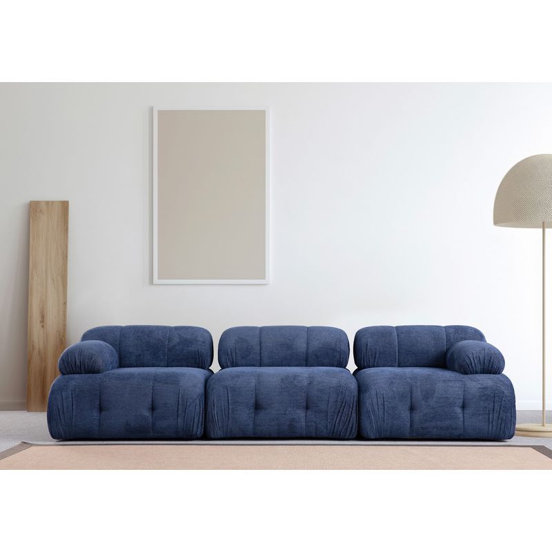 Casa si Gradina - Mobilier - Canapele si coltare - Canapele - Canapea 3 locuri, Atelier Del Sofa, 100% poliester, albastru inchis, 290x95x75 cm - Infinity.ro