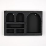 Casa si Gradina - Mobilier - Biblioteci si rafturi - Rafturi - Raft de perete, Hanah Home, lemn masiv, negru, 35x23x6 cm - Infinity.ro