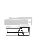 Casa si Gradina - Mobilier - Seturi de mobilier - Seturi living - Set living, Hanah Home, pal melaminat, alb, stand tv 192x53x37 cm, masute 88x38x50 cm si 57x45x55 cm - Infinity.ro