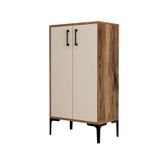Casa si Gradina - Mobilier - Dulapuri si sifoniere - Dulapuri pantofi - Dulap pantofi, Hanah Home, pal melaminat, nuc crem, 60x35x111 cm - Infinity.ro
