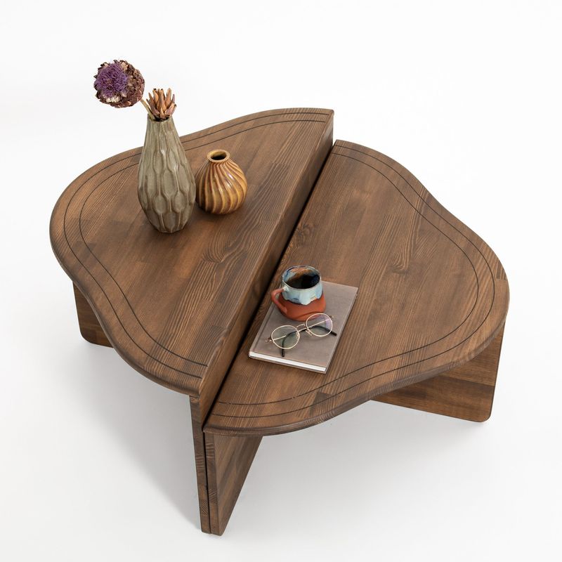 Casa si Gradina - Mobilier - Mese si birouri - Masute de cafea - Masuta de cafea, Hanah Home, lemn masiv, nuc, 90x45x40 cm - Infinity.ro