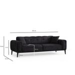 Casa si Gradina - Mobilier - Canapele si coltare - Canapele - Canapea extensibila 3 locuri, Hanah Home, lemn fag si PAL, negru, 225x92x76 cm - Infinity.ro