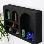 Casa si Gradina - Mobilier - Biblioteci si rafturi - Rafturi - Raft de perete, Hanah Home, lemn masiv, negru, 35x23x6 cm - Infinity.ro