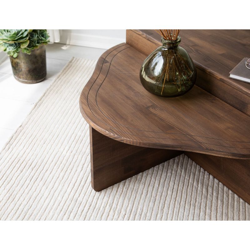 Casa si Gradina - Mobilier - Mese si birouri - Masute de cafea - Masuta de cafea, Hanah Home, lemn masiv, nuc, 90x45x40 cm - Infinity.ro