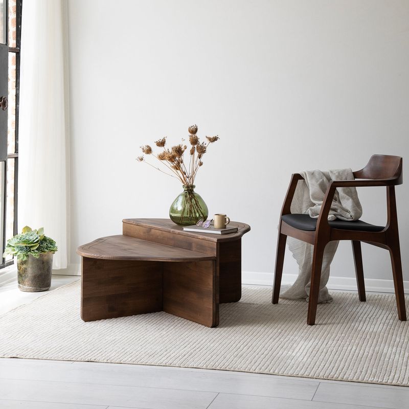 Casa si Gradina - Mobilier - Mese si birouri - Masute de cafea - Masuta de cafea, Hanah Home, lemn masiv, nuc, 90x45x40 cm - Infinity.ro
