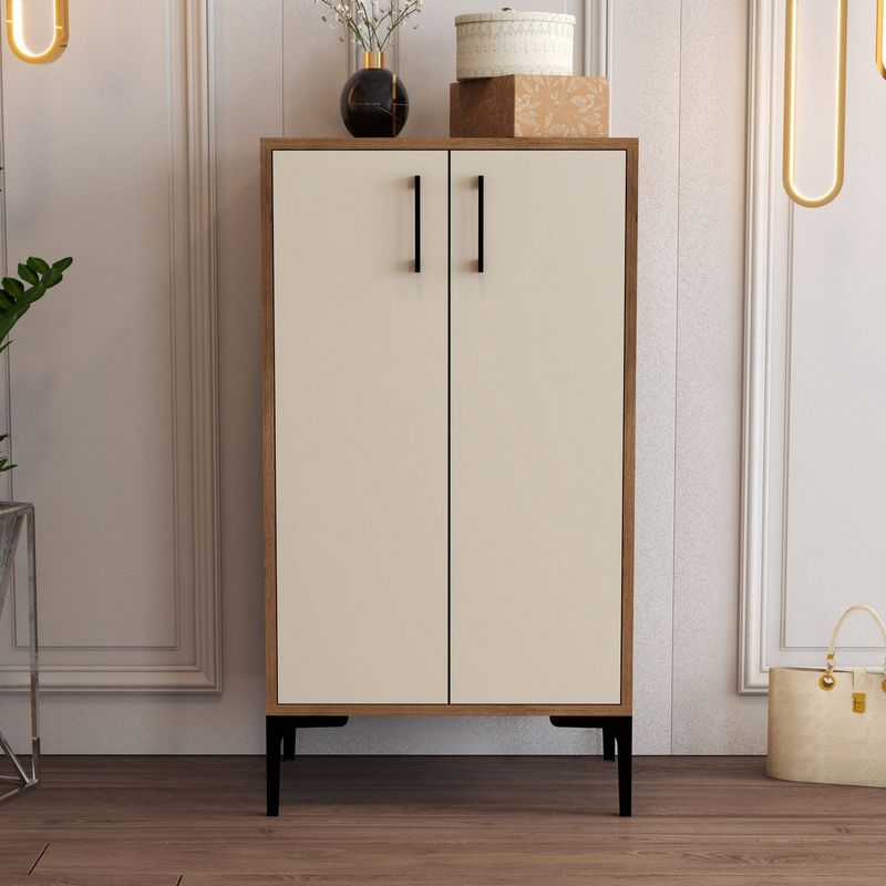Casa si Gradina - Mobilier - Dulapuri si sifoniere - Dulapuri pantofi - Dulap pantofi, Hanah Home, pal melaminat, nuc crem, 60x35x111 cm - Infinity.ro