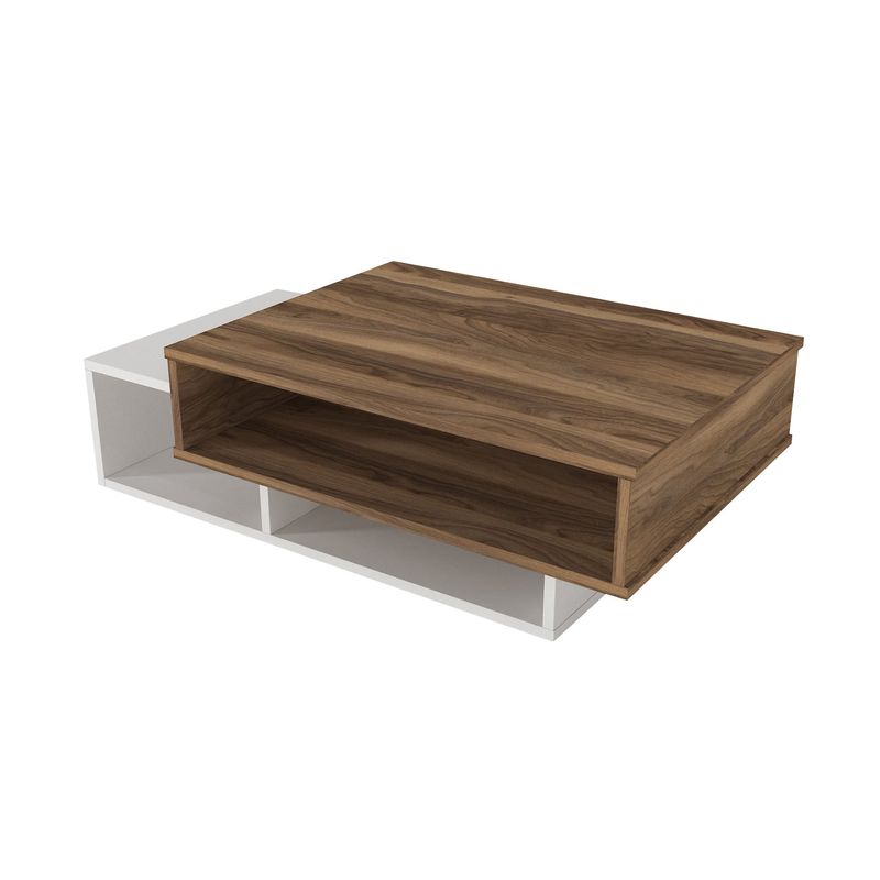 Casa si Gradina - Mobilier - Mese si birouri - Masute de cafea - Masuta de cafea, Hanah Home, pal melaminat, alb si nuc, 105x60x32 cm - Infinity.ro
