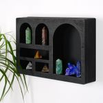 Casa si Gradina - Mobilier - Biblioteci si rafturi - Rafturi - Raft de perete, Hanah Home, lemn masiv, negru, 35x23x6 cm - Infinity.ro