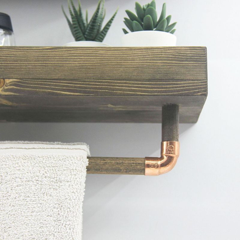 Casa si Gradina - Mobilier - Biblioteci si rafturi - Rafturi - Raft de perete, Hanah Home, lemn molid, nuc, 50x15x15 cm - Infinity.ro