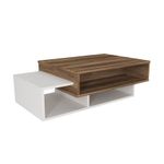 Casa si Gradina - Mobilier - Mese si birouri - Masute de cafea - Masuta de cafea, Hanah Home, pal melaminat, alb si nuc, 105x60x32 cm - Infinity.ro