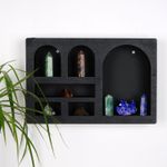 Casa si Gradina - Mobilier - Biblioteci si rafturi - Rafturi - Raft de perete, Hanah Home, lemn masiv, negru, 35x23x6 cm - Infinity.ro