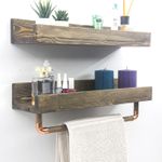 Casa si Gradina - Mobilier - Biblioteci si rafturi - Rafturi - Raft de perete, Hanah Home, lemn molid, nuc, 50x15x15 cm - Infinity.ro