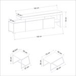Casa si Gradina - Mobilier - Seturi de mobilier - Seturi living - Set living, Hanah Home, pal melaminat, alb, stand tv 192x53x37 cm, masute 88x38x50 cm si 57x45x55 cm - Infinity.ro