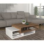 Casa si Gradina - Mobilier - Mese si birouri - Masute de cafea - Masuta de cafea, Hanah Home, pal melaminat, alb si nuc, 105x60x32 cm - Infinity.ro