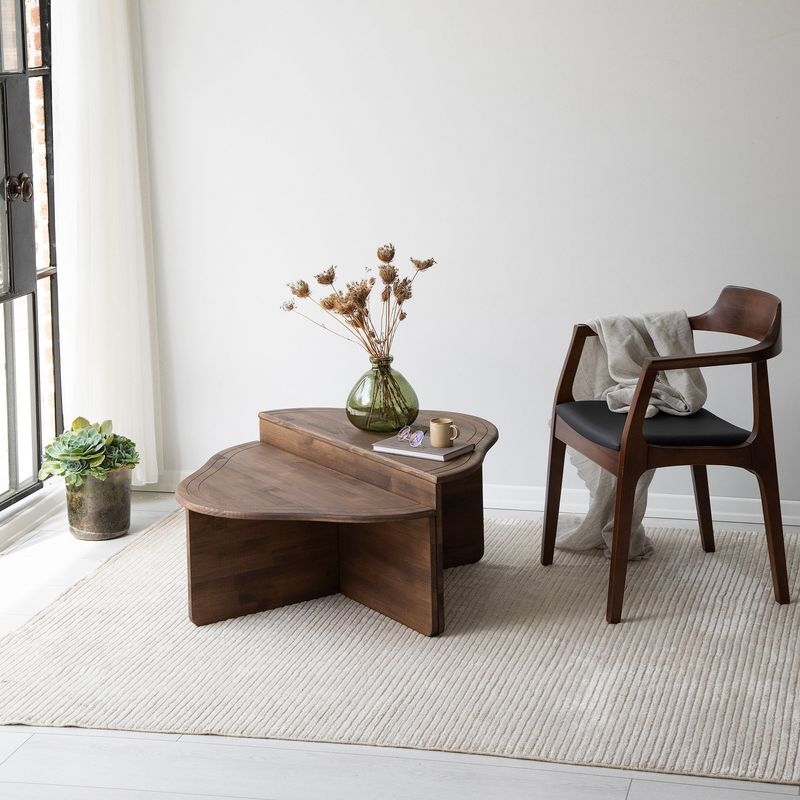 Casa si Gradina - Mobilier - Mese si birouri - Masute de cafea - Masuta de cafea, Hanah Home, lemn masiv, nuc, 90x45x40 cm - Infinity.ro