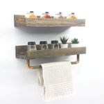 Casa si Gradina - Mobilier - Biblioteci si rafturi - Rafturi - Raft de perete, Hanah Home, lemn molid, nuc, 50x15x15 cm - Infinity.ro